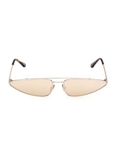 Солнцезащитные очки 65MM с геометрическим рисунком Tom Ford, золото