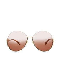 Овальные солнцезащитные очки 61MM Chloé, золото Chloe