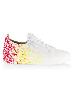 Кроссовки Maylondon Spatter на молнии Giuseppe Zanotti, цвет White Multicolor