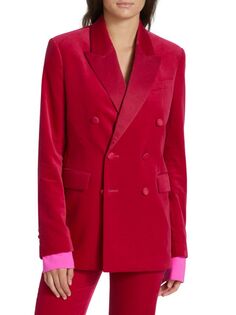 Двубортный бархатный пиджак Declan A.L.C., красный