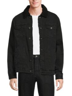 Джинсовая куртка на подкладке из искусственного меха Hedge, черный