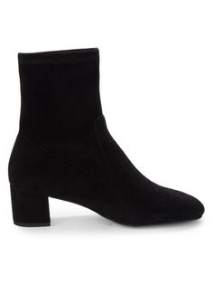 Замшевые ботинки-носки на блочном каблуке Sofia Stuart Weitzman, черный