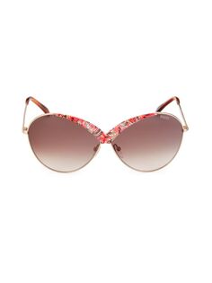 Круглые солнцезащитные очки 65MM Emilio Pucci, цвет Deep Red