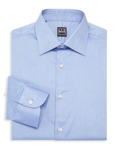Хлопковая классическая рубашка William Ike Behar, синий