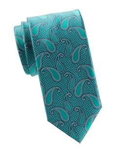 Шелковый галстук с пейсли Brioni, синий