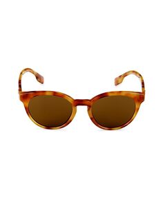 Овальные солнцезащитные очки 52MM Burberry, цвет Light Havana