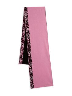 Двусторонний шерстяной шарф с логотипом Moschino, цвет Light Pink