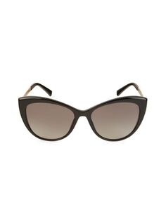 Солнцезащитные очки «кошачий глаз» 57MM Versace, черный