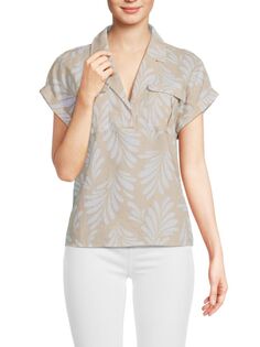 Рубашка Camp из льняной смеси Ellen Tracy, цвет Linen Leaf
