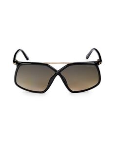 Солнцезащитные очки-бабочки 64MM Tom Ford, черный