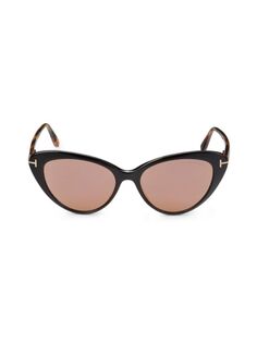 Солнцезащитные очки «кошачий глаз» 56MM Tom Ford, цвет Matte Black