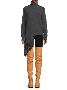 Свитер с высоким воротником из мериносовой шерсти Bcbgmaxazria, цвет Medium Heather