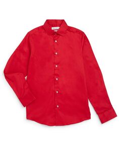 Сатиновая рубашка для мальчика Calvin Klein, темно-красный