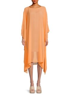 Полупрозрачное асимметричное платье миди Renee C., цвет Melon