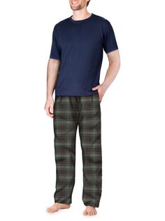Пижамный комплект из двух предметов: футболка и брюки в клетку Sleephero, цвет Multi