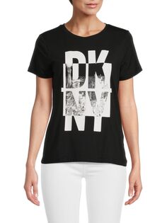 Футболка с графическим логотипом Dkny, черный