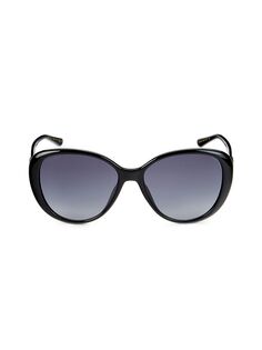 Овальные солнцезащитные очки 57MM Jimmy Choo, темно-синий
