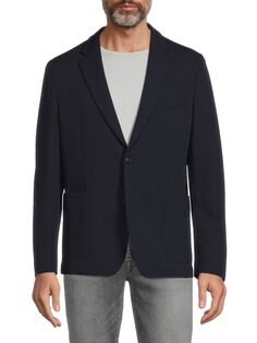 Однотонное спортивное пальто Slim Fit Boss, темно-синий