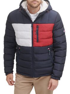 Пуховик с капюшоном из искусственного меха Tommy Hilfiger, цвет Navy Fabric