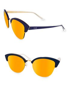Солнцезащитные очки «кошачий глаз» SERENA 70MM Aqs, темно-синий