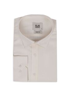 Классическая рубашка узкого кроя в клетку Elie Balleh, цвет Off White