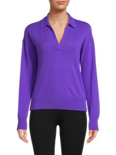 Кашемировый свитер-поло Amicale, фиолетовый