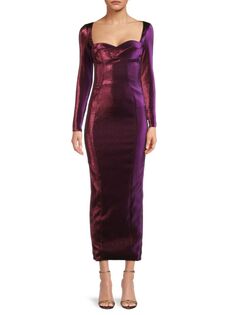 Платье миди с разрезом сзади в форме сердца Area, фиолетовый