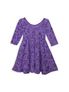 Платье-робот Twirly для маленьких девочек и девочек Worthy Threads, фиолетовый