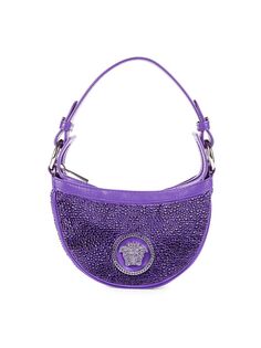 Украшенная сумка-хобо Versace, фиолетовый