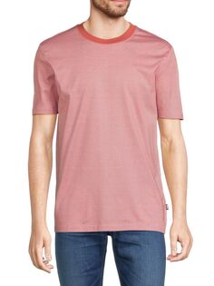Хлопковая футболка с круглым вырезом Tilburt Boss, цвет Open Pink