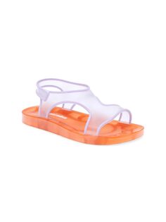 Сандалии цвета морской волны для девочек Mini Melissa, цвет Orange Clear