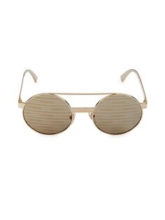 Круглые солнцезащитные очки-авиаторы с логотипом, 52 мм Versace, цвет Pale Gold