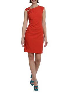 Асимметричное мини-платье с уплотнительным кольцом Donna Morgan, цвет Aurora Red