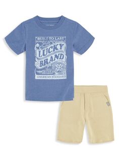 Комплект из двух предметов: футболка и шорты с рисунком для маленького мальчика Lucky Brand, цвет Assorted