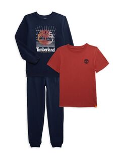 Комплект из трех предметов: футболка, толстовка и джоггеры для мальчика Timberland, цвет Assorted