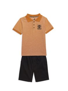 Комплект из двух предметов: рубашка-поло и шорты с логотипом для маленького мальчика Timberland, цвет Assorted