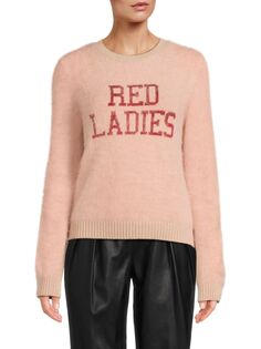 Красный женский шерстяной свитер с круглым вырезом Redvalentino, цвет Peach