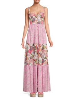 Платье макси с цветочным принтом Alani Java Agua Bendita, цвет Pink Multi