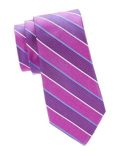 Полосатый шелковый галстук Bruno Piattelli, цвет Berry