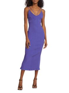 Платье миди в рубчик Evelyn Aknvas, цвет Purple Blue