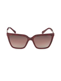 Солнцезащитные очки «кошачий глаз» 57MM Bvlgari, цвет Red Brown