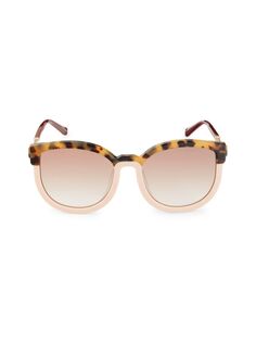 Супергибридные солнцезащитные очки Clubmaster 57MM Karen Walker, цвет Putty Tortoise