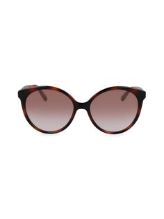 Овальные солнцезащитные очки 58MM Ferragamo, цвет Tortoise