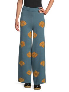 Шерстяные брюки Freya с цветочным принтом Rhode, цвет Wallpaper