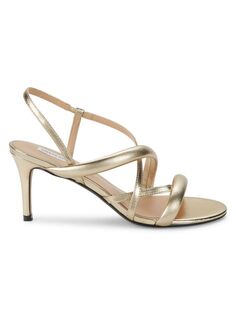 Кожаные сандалии Jeanne с ремешками Saks Fifth Avenue, золото