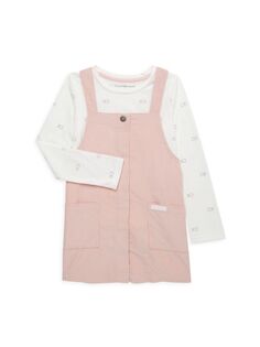 Комплект из двух предметов: футболка и платье для маленькой девочки Calvin Klein, розовый