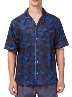 Трикотажная рубашка Tropical Palms Hyden Yoo, темно-синий