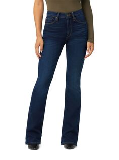 Эластичные джинсы Bootcut с высокой посадкой Barbara Hudson, темно-синий