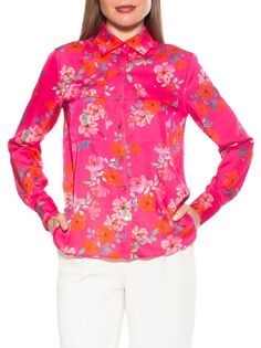 Атласная рубашка Alexia Admor, цвет Pink Floral