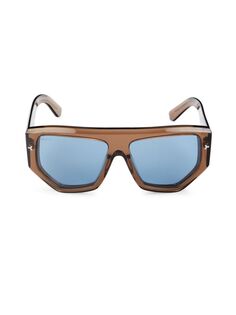 Солнцезащитные очки 60MM с геометрическим рисунком Bally, цвет Beige Blue